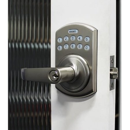 Electronic Keypad Lever Lock W/ Remote Control Satin Nickel
